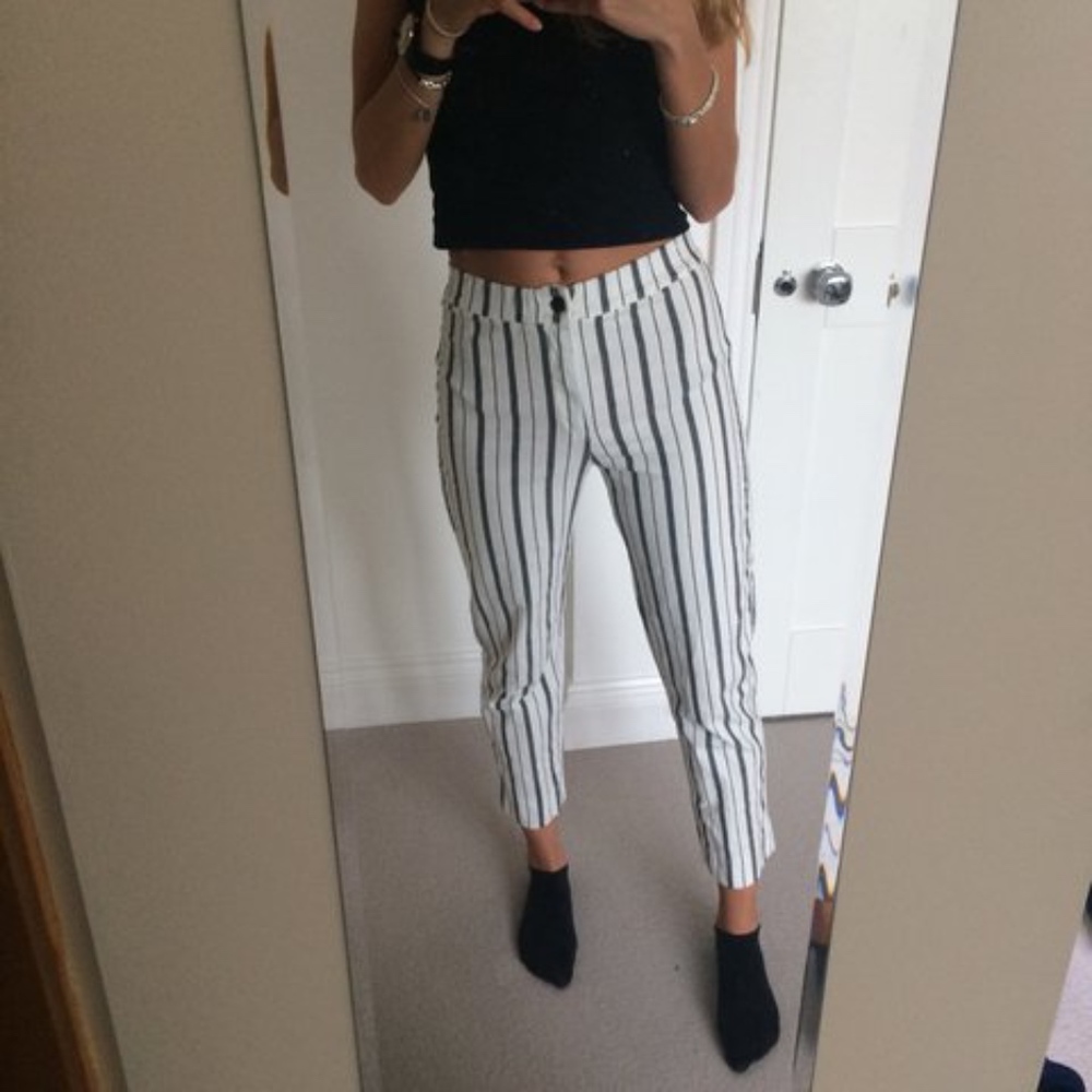 Brandy black and white stripped pants